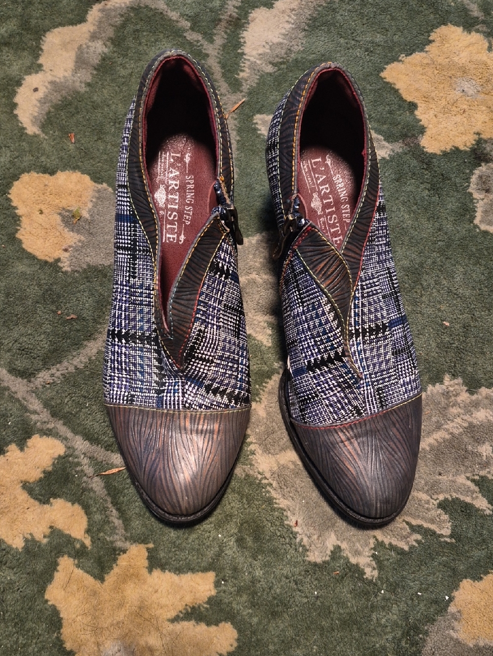 Spring Step L'Artiste Women's Tweed Flats in Navy/Black